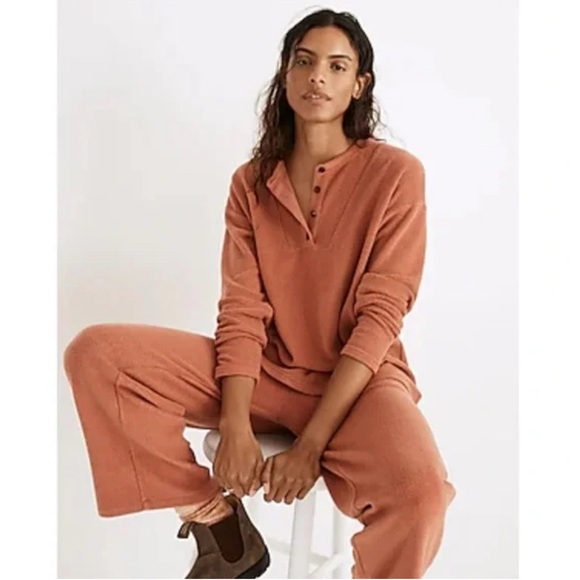 MADEWELL MWL Button-Front Fleece Pullover - XS - Picture 2 of 10